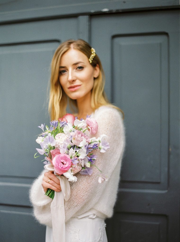 fioletowy bukiet ślubny poznań